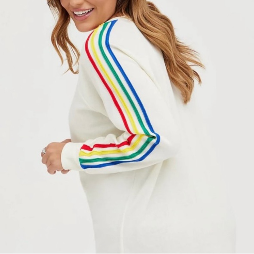 Torrid size 3 (22) rainbow sleeve fleece tunic sweatshirt